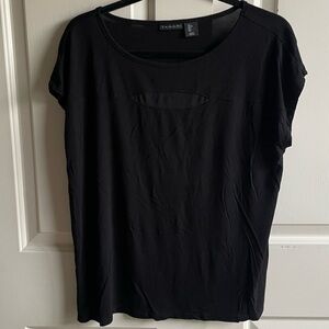 Tahari Black Top with Mesh Peek Size Large